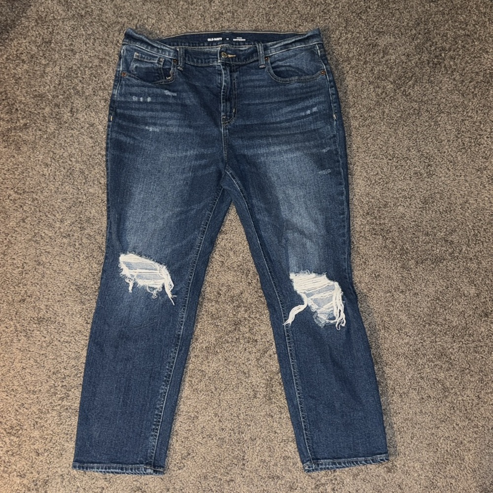 Old Navy Mid-Rise Boyfriend Blue Jeans